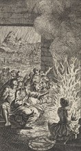 Paul is bitten by a viper, Jan Luyken, Anonymous, 1712