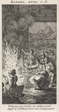 Paul is bitten by a viper, Jan Luyken, Anonymous, 1712