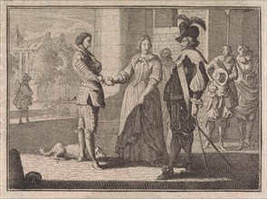 Woman introduces a boy to her husband, Caspar Luyken, Christoph Weigel, Frantz Martin Hertzen, 1710