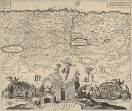 Country Map Canaan, Jan Luyken, Henri Desbordes, Pieter Mortier, 1707