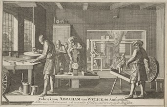 Address card of Abraham van Wylick, Caspar Luyken, 1706