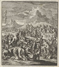 Manna Collection by Israelites, Jan Luyken, Jan Rieuwertsz. (II), Barent Visscher, 1706