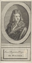 Portrait of Jean Baptiste Poquelin MoliÃ¨re, Caspar Luyken, Nicolaas ten Hoorn, 1705
