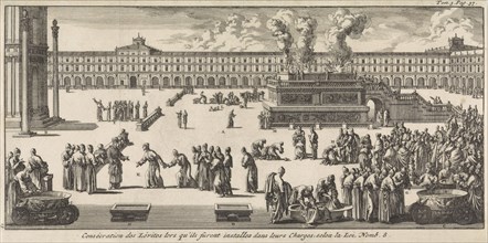 Consecration of the Levites, print maker: Jan Luyken, Pieter Mortier, 1705