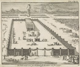 View of the court and the Tabernacle, Jan Luyken, Pieter Mortier, 1705