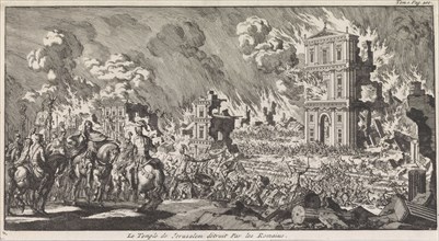 Romans destroyed the Jewish temple in Jerusalem, Jan Luyken, Pieter Mortier, 1705