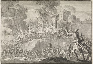 Outburst of the Jews from Jerusalem, Jan Luyken, Pieter Mortier, 1704
