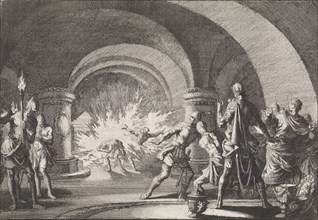 David's tomb opened by order of Herod for the second time, Jan Luyken, Pieter Mortier, 1704