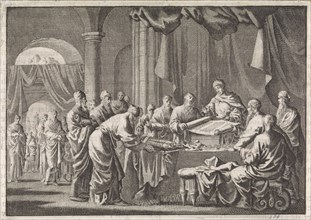Meeting of the 72 translators of the law on the orders of King Ptolemy Philadelphus, Jan Luyken,