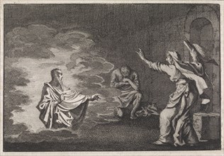 Saul and the Witch of Endor, Jan Luyken, Pieter Mortier, 1704