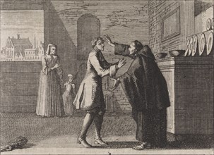 Monk converts a man, Caspar Luyken, Christoph Weigel, 1704