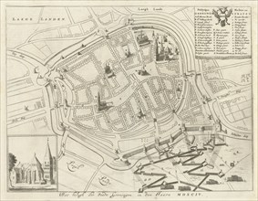 Map of Groningen during the siege, 1594, The Netherlands