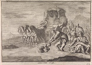 Baptism of the Eunuch by the apostle Philip, Jan Luyken, Pieter Mortier, 1703-1762