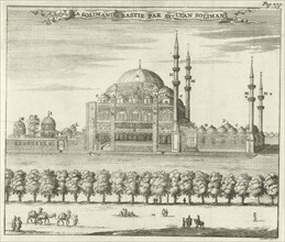 View of the Suleymaniye Mosque in Istanbul Turkey, Jan Luyken, veuve Damien Foucault, Pierre