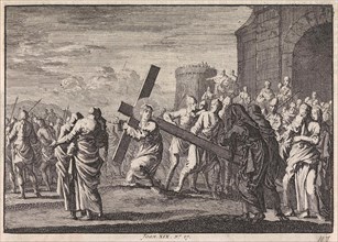Carrying of the Cross, Jan Luyken, Pieter Mortier, 1703-1762