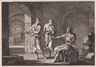 John the Baptist in prison, Jan Luyken, Pieter Mortier, 1703