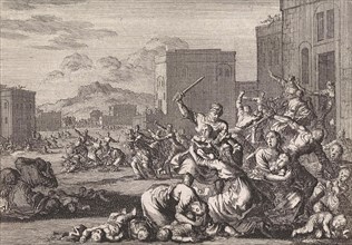Infanticide in Bethlehem, Israel, Jan Luyken, Pieter Mortier, 1703 - 1762