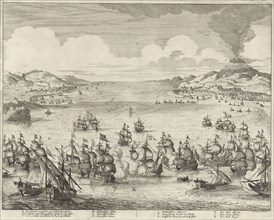Naval battle at Agosta, 1676, Jan Luyken, weduwe Joannes van Someren, Hendrick and Dirk Boom, 1680