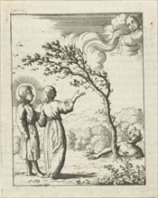 Christ and the soul personified in a storm, Jan Luyken, Pieter Arentsz (II), 1678 - 1687