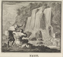 waterfall, Jan Luyken, 1695 - 1705