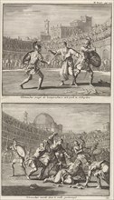 Holy Telemachus of Rome interrupts a gladiatorial combat, and the stoning of Saint Telemachus, Jan