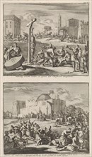 Martyrdom of the early Christians and the martyrdom of Saint Julian, Jan Luyken, Jacobus van