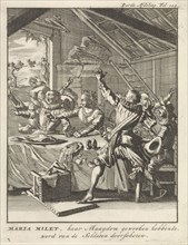Mary Milet takes revenge on the soldiers, 1579, Caspar Luyken, Jan Claesz ten Hoorn, 1699