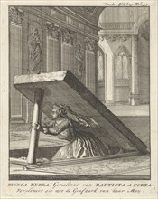Suicide of Bianca di Rossi, 1253, Caspar Luyken, Jan Claesz ten Hoorn, 1699