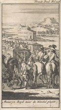 Cardinal Mazarin in a carriage on the way to Pheasant Island, 1659, Spain, Caspar Luyken, Boudewijn