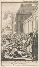 Protest of the population against Cardinal Mazarin, Caspar Luyken, Boudewijn van der Aa, 1699