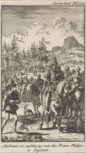 Prince Philip lands in England, 1554, Jan Luyken, Engelbrecht Boucquet, 1699