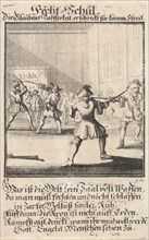 Fencing school, Caspar Luyken, Anonymous, 1711