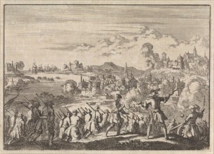 French conquer Cartagena under Pointis in South America, 1697, Jan Luyken, Pieter van der Aa (I),