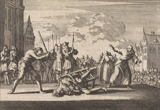 At Mainz, the Imperial High Commissioner Cronsbruck gets decapitated, 1691, Jan Luyken, Pieter van