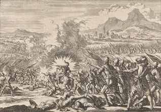 Victory of the Portuguese against the Spaniards in Villaviciosa, 1665, Jan Luyken, Pieter van der