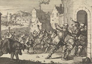 Riots in Vienna as a result of anti-Semitic actions, 1617, Caspar Luyken, Pieter van der Aa (I),