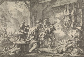 Atrocities of the French in the Principality of LiÃ¨ge Belgium, 1650, print maker: Jan Luyken,