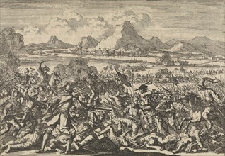 The Imperial army is defeated by the French at Mazia in Valtellina, Italy 1635, Jan Luyken, Pieter