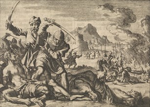 Turkish atrocities in the area around Venice, 1614, Jan Luyken, Pieter van der Aa (I), 1698