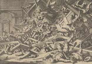 Collapsed gallery during a Catholic worship in the house of the Spanish ambassador in London, 1623,