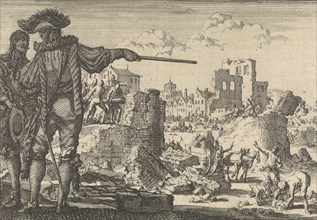 Spinola lets break down the walls of MÃ¼lheim, 1614, Jan Luyken, Pieter van der Aa (I), 1698