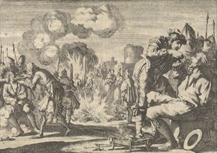 Persecution of the reformers in the Netherlands, 1574, print maker: Jan Luyken, Pieter van der Aa