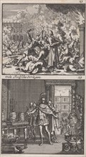 Invasion of the Temple by Pompey's soldiers, Jan Luyken, Barent Visscher, Andries van Damme, 1698
