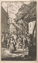 Fight of Don Clarazel with farmers in the village Uxel, Caspar Luyken, Johannes Broersz, Nathanael