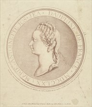 Portrait of Marie Antoinette, Dauphine of France, in bas-relief on the medallion, Gilles Demarteau,