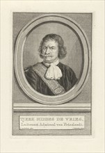 Portrait of Tjerck Hiddes de Vries, Jacob Houbraken, 1749 - 1759
