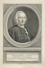 Portrait of Gerard Aarnout Hasselaer, Jacob Houbraken, Isaak Tirion, 1759