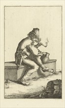 Farmer smokes pipe and holds a tankard, Cornelis Danckerts (I), Justus Danckerts, unknown,