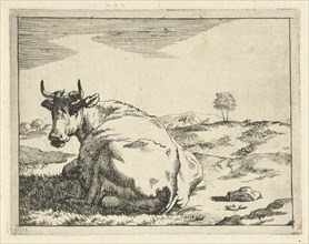 Lying cow, Marcus de Bye, Paulus Potter, 1657 - c. 1677