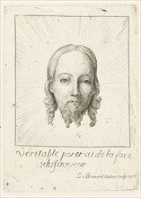 Head of Christ in glory, print maker: Louis Bernard Coclers, Jan van Eyck possibly, 1756